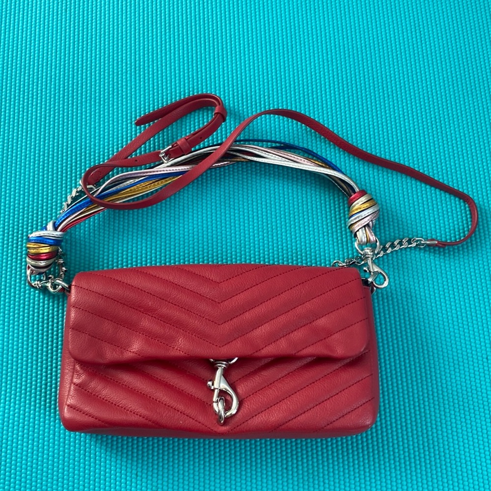 Rebecca Minkoff Eddie Baguette leather bag with cording strap